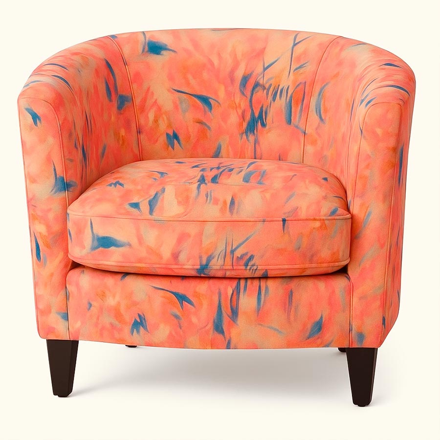 Curved-Back Single Sofa (Tulip fabric)