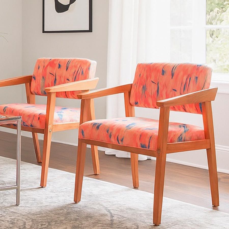 Mid-Century Upholstered Chair (Tulip fabric)